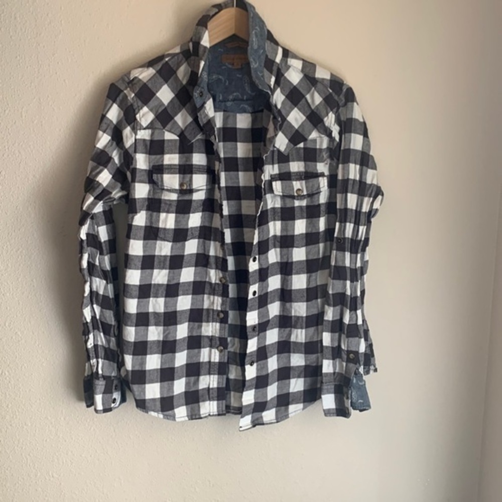 Buffalo Check Flannel Shirt w/ Snaps S